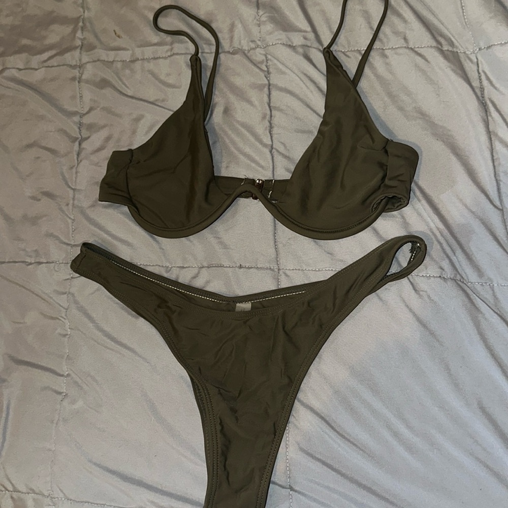 Olive green bikini set